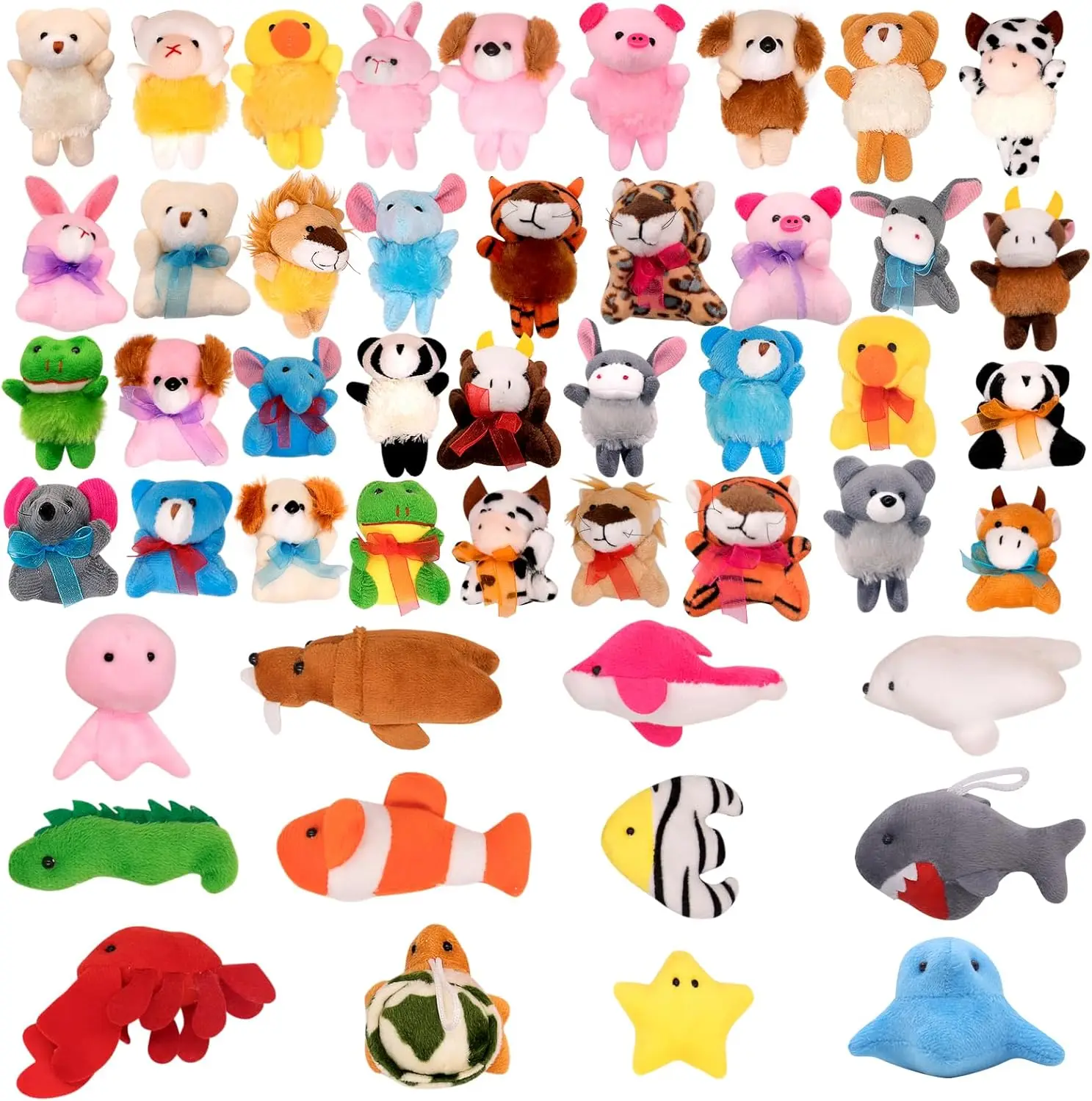 

48PCS Small Sea Stuffed Animals Bulk Gifts for Kids, Birthday Party Favors, Classroom Prizes, Pinata Fillers