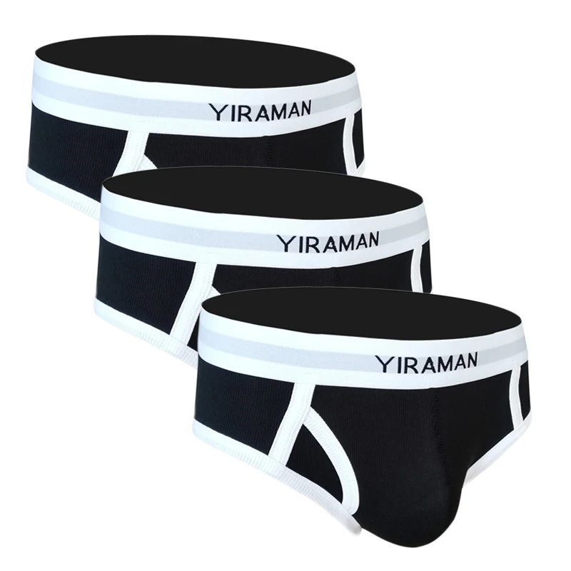 

3PCS Men Briefs Sexy U-bag Underwear Solid Cotton Men's Low Waist Breathable Lingerie Panties Sissy Panties Jockmail Underpants