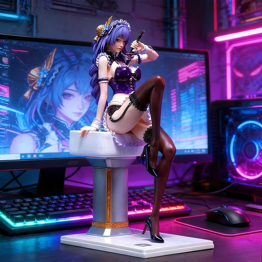 

16.34in/41.5cm Anime Genshin Impact Figure Raiden Shogun Action Figures PVC Statue Model Collection Toys Gifts