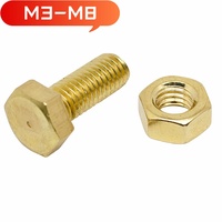 SL 1-10 Sets M3-M10 Pure Solid Brass Copper DIN933 DIN934 Hexagonal outer hexagon Hex bolts and nuts set Screws  Fasteners