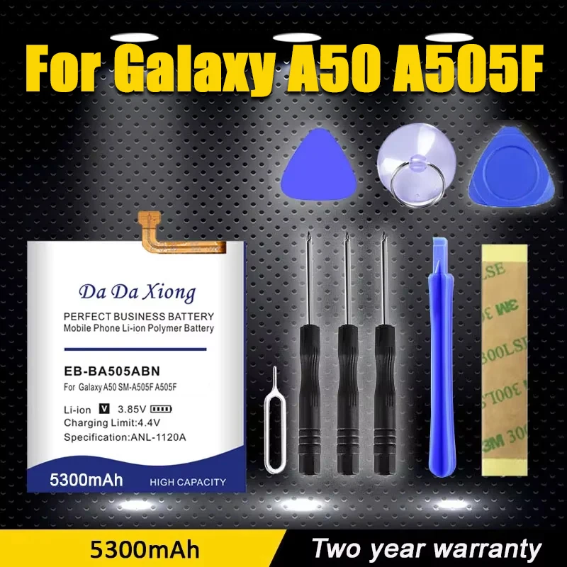 5300mAh battery For SAMSUNG Galaxy A50 A505F EB-BA505ABN EB-BA505ABU SM-A505F A505FN/DS/GN A505W A30s A30+Tools