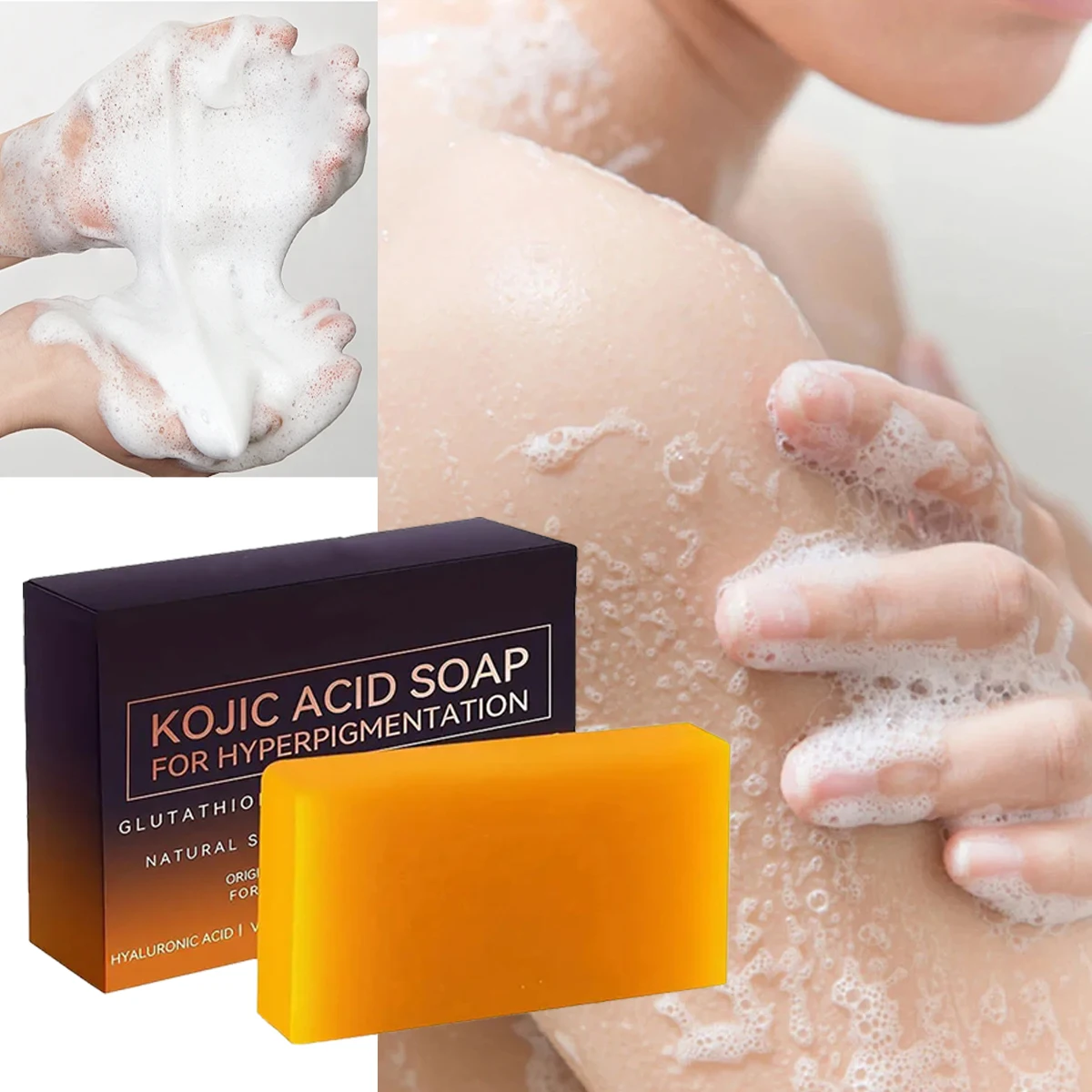 

Kojic Acid Soap Multipurpose Skin Lightening Whitening Soap for Body Care Handmade Soap Skin Cleaning Beauty and Health