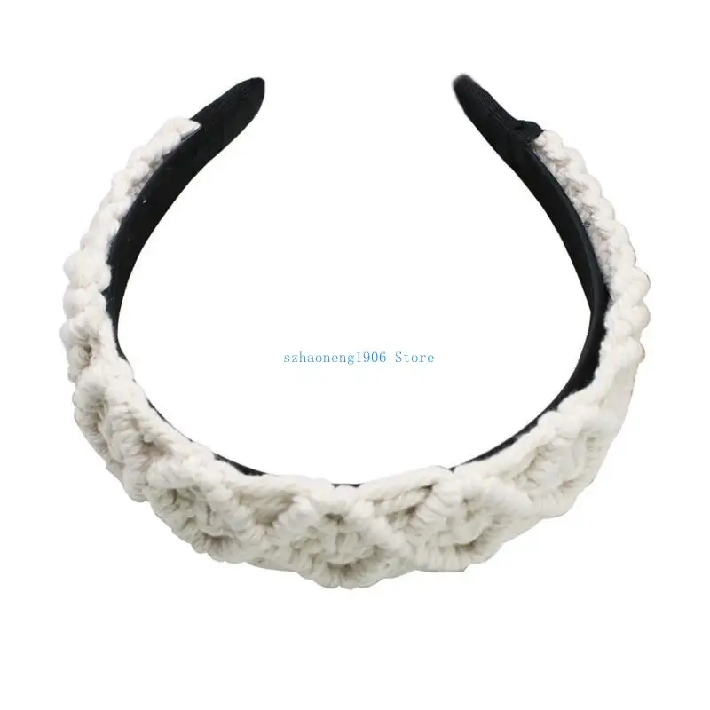 85LF Bohemian Turban Hair Hoop For Women Wide Hairband Bohemian Braided Headband
