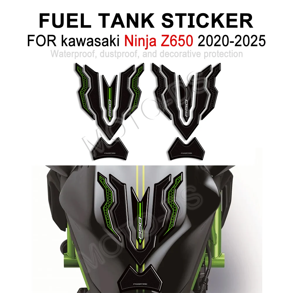 

For kawasaki Ninja Z650 NINJA Z 650 Motorcycle Accessories Fuel Tank Pad Protector Covers Waterproof 3D Resin Stickers 2020-2025