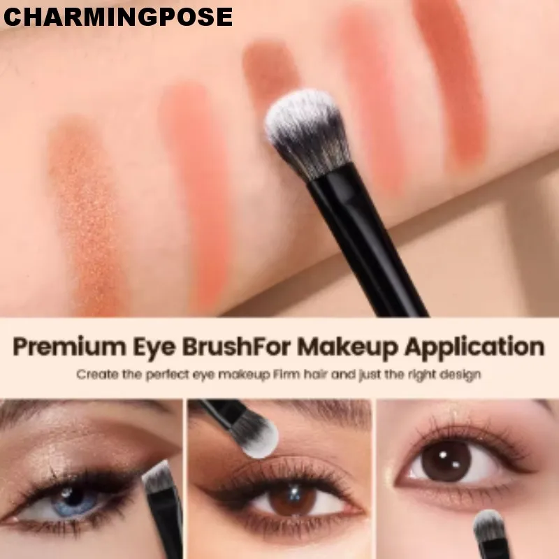 2-in-1 Dual Ended Makeup Brush Professional | Double Sided Face and Eye Cosmetic Brush | Portable Travel Makeup Tools Set