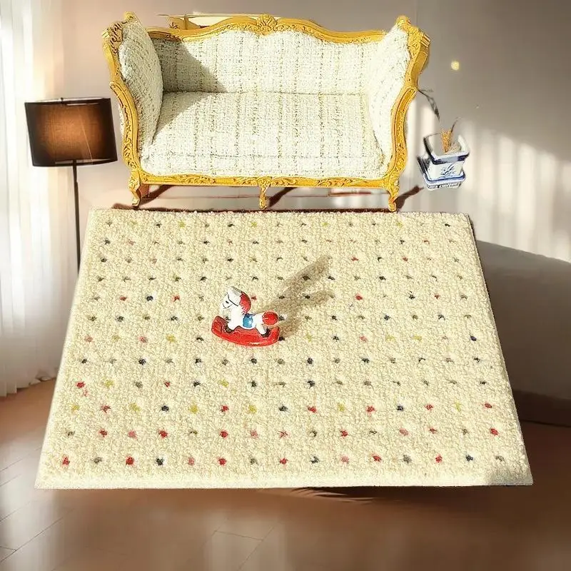 1: 12 Dollhouse Miniature Plush Rug Set, Model Photography Prop, Kid's Pretend Play Toys, Doll House Tiny Decor Presents