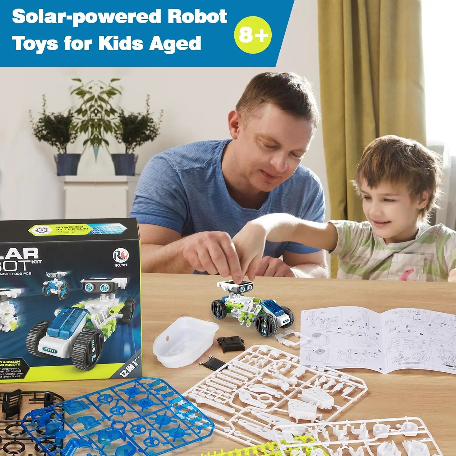 12 In 1 Solar Powered Robot Self-Assembly Science And Education Manual DIY Assembly Building Blocks Children\'s Puzzle Toys