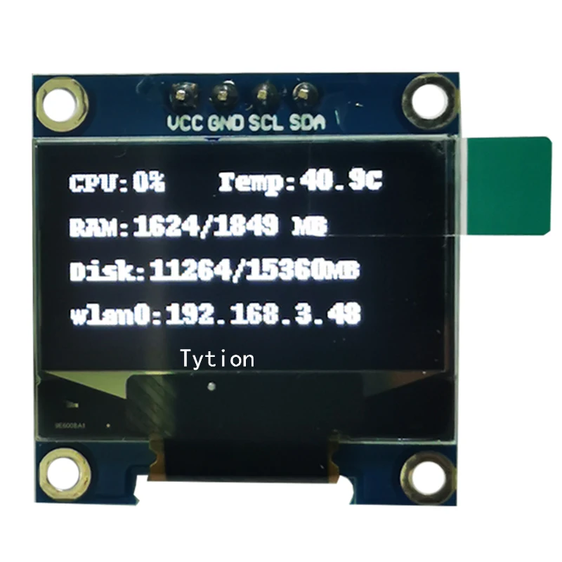 Raspberry Pi 4B 3B Arduino STM32 0.96 Inch OLED I2C 4PIN LCD Screen Module Displays CPU Temperature IP Hard Disk Information