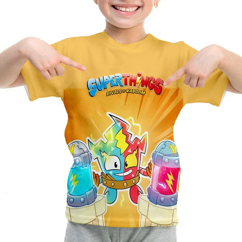 SuperThings T Shirt Kids Girls Boy Short Sleeve Tee Children's T-Shirt Superzings Tshirt Tops  Anime Game Streetwear Clothes