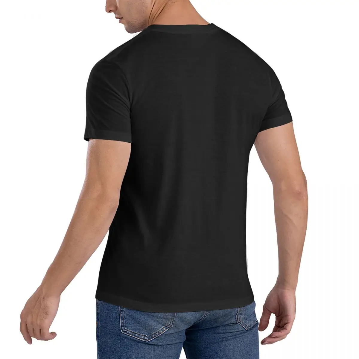 Camiseta de manga corta con efecto de masa para hombre, camisa 100% de algodón con cuello redondo, Idea de regalo