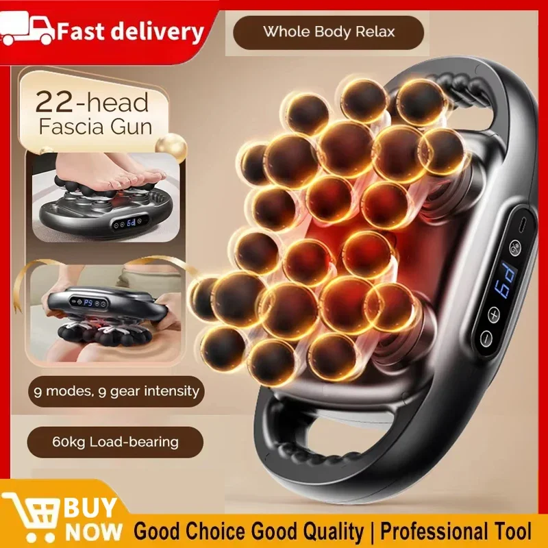 

22-Head Fascia Gun High-Frequency Vibration Body Massage Gun Back and Waist Massager Neck Shoulder Massager Muscle Masajeador