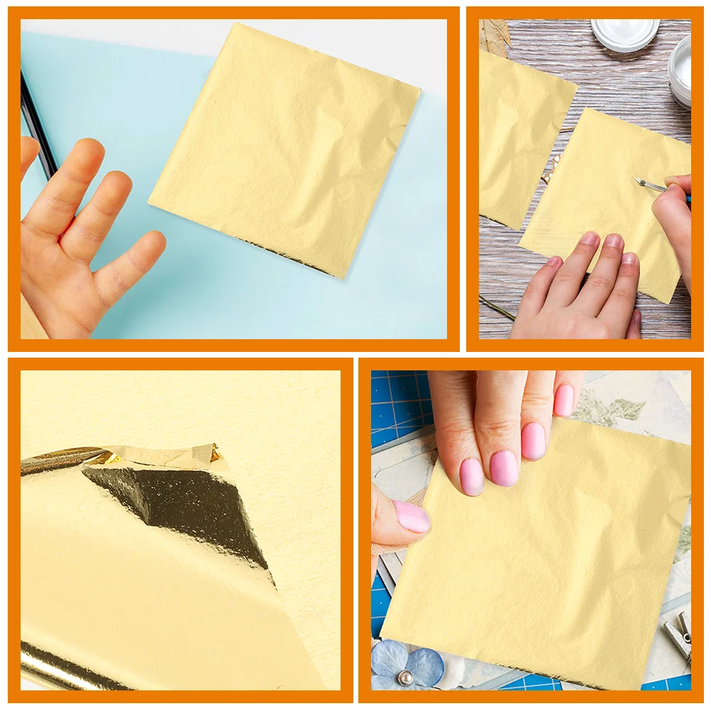 

3pcs Imitation Sheets Metallic Flakes Diy Crafts Decorative Gold Foil For Furnishings Handmade Gilding Supplies Gold Foil
