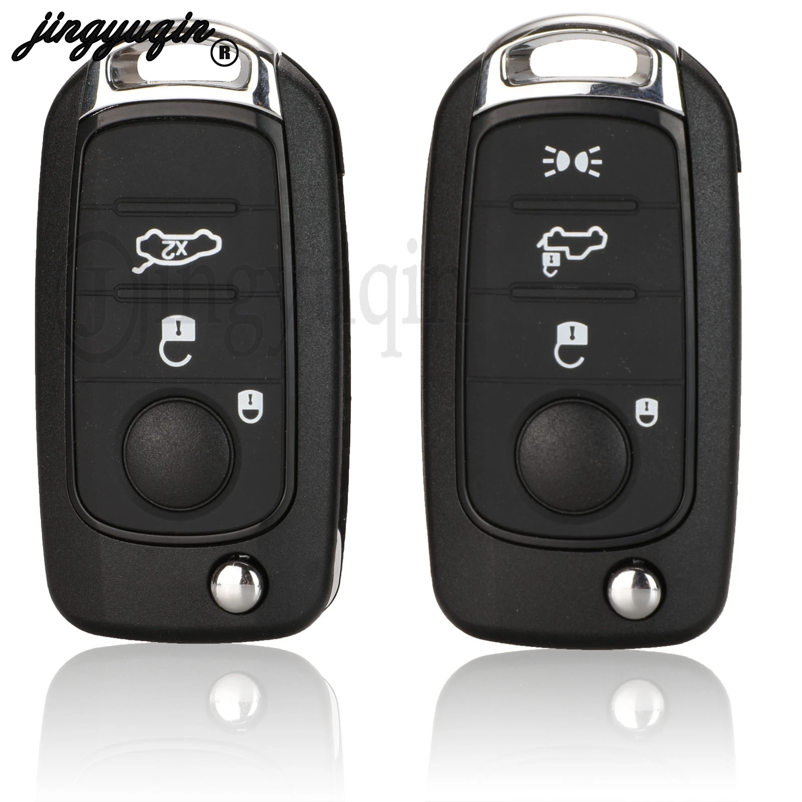 

jingyuqin 3/4 Button Folding Remote Car Key Fob Shell Case For Fiat Egea Tipo 500X With Flip Uncut Blade SIP22