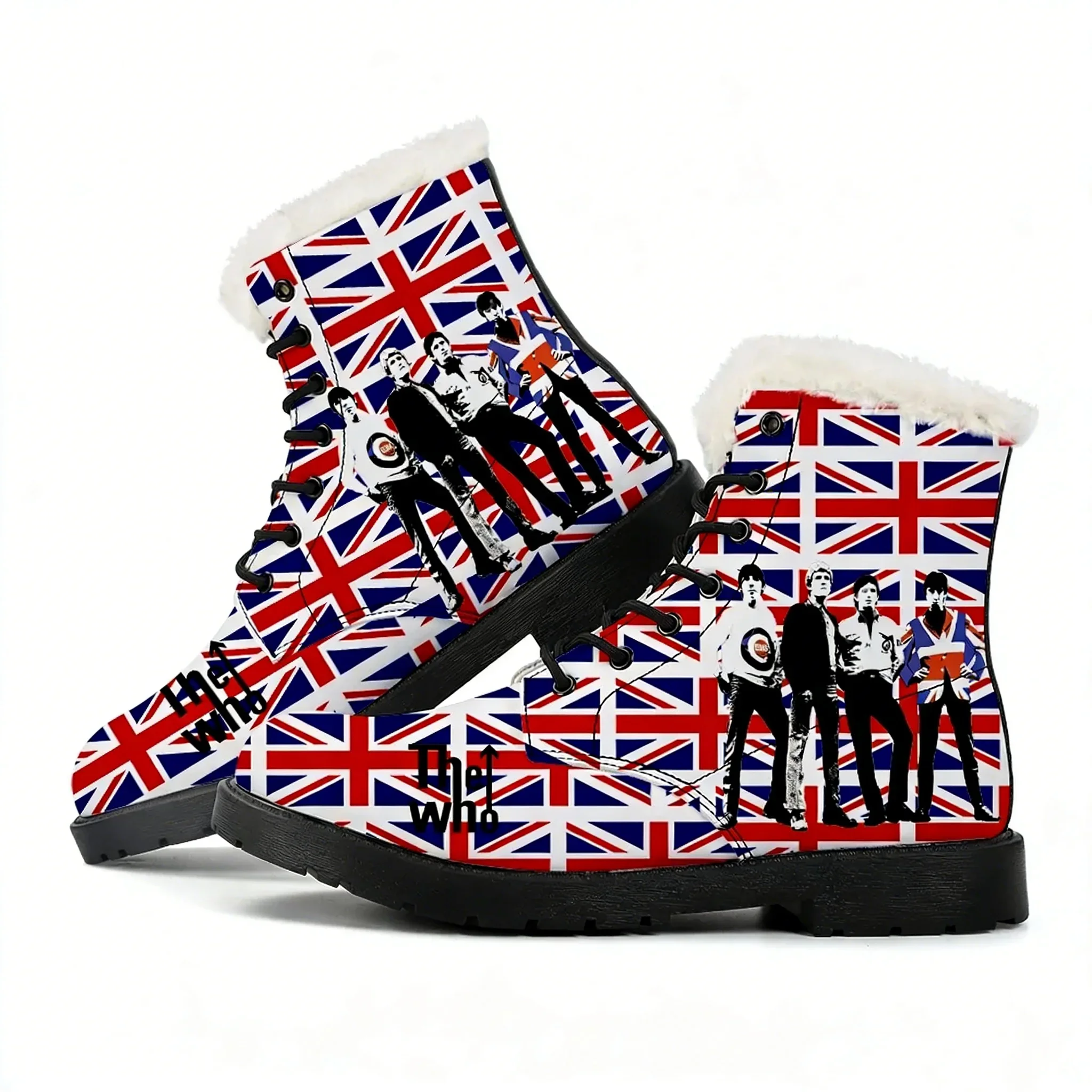 The Who Plush Boots Men Women Teenager Casual Shoes Outdoor Warm Boot High Quality Personalized Fashion Pattern Customized Shoes