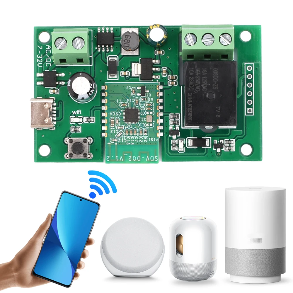 Modulo relè intelligente eWelink DC 7-32V 5V 1 canale Jog Inching WIFI autobloccante Wireless Smart Home Switch APP telecomando