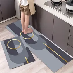 VIKAMA Washless Two-Piece Lightweight Mat Set - Kitchen Mat, Bathroom Entrance Absorbent Rug, Easy to Clean Home Decoration
