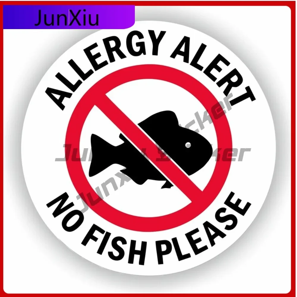 

Allergy Alert No Fish Please Safety Warning Sign Vinyl Graphic Decals Waterproof Decals Motorcycle Suv Window Sunshade Camping