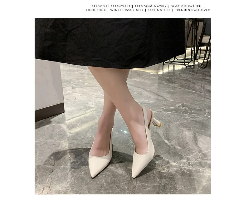 Sandalias retro de tacón grueso con punta abierta para mujer, zapatos de trabajo sin talón, profesionales, de corte bajo, a l...
