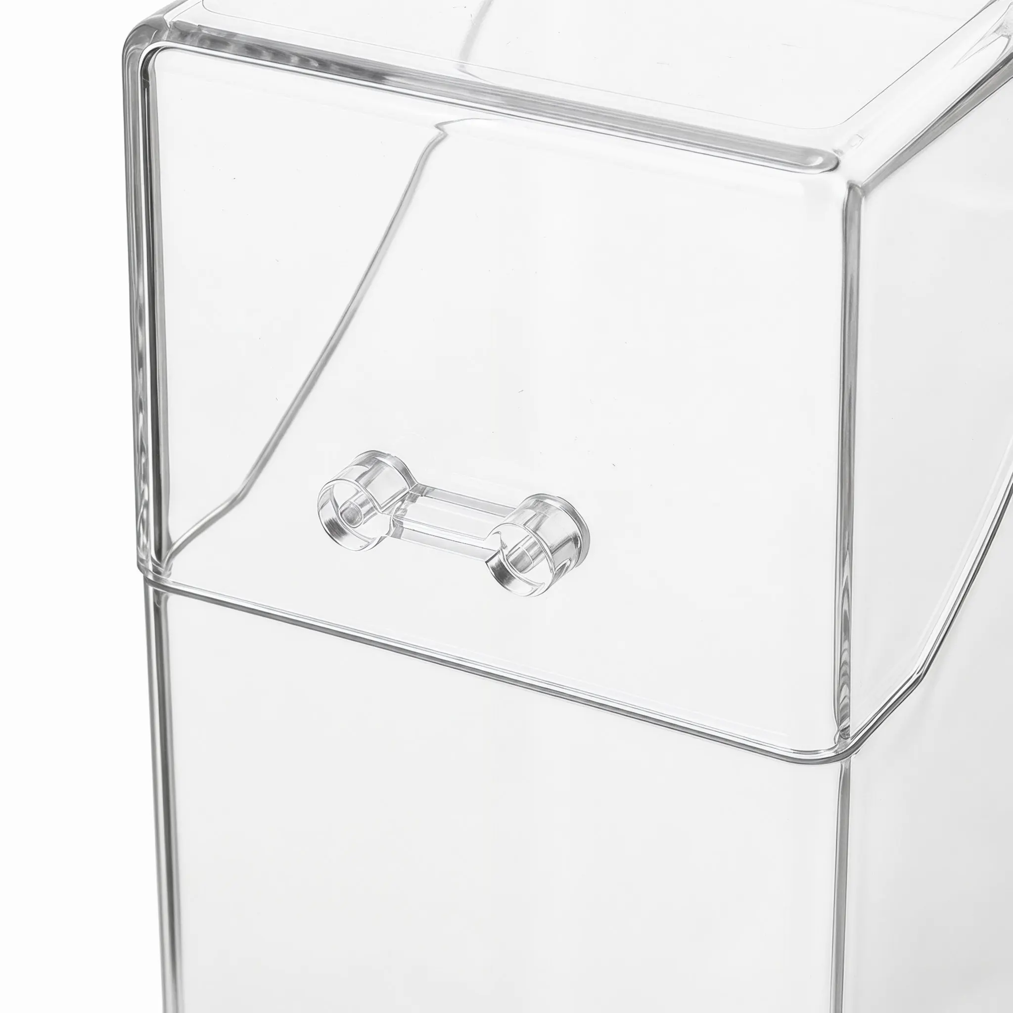 Clear Mask Storage Box with Lid High Clarity Plastic Desktop Organizer for Masks Sheet Masks Gloves Small Items Home Office