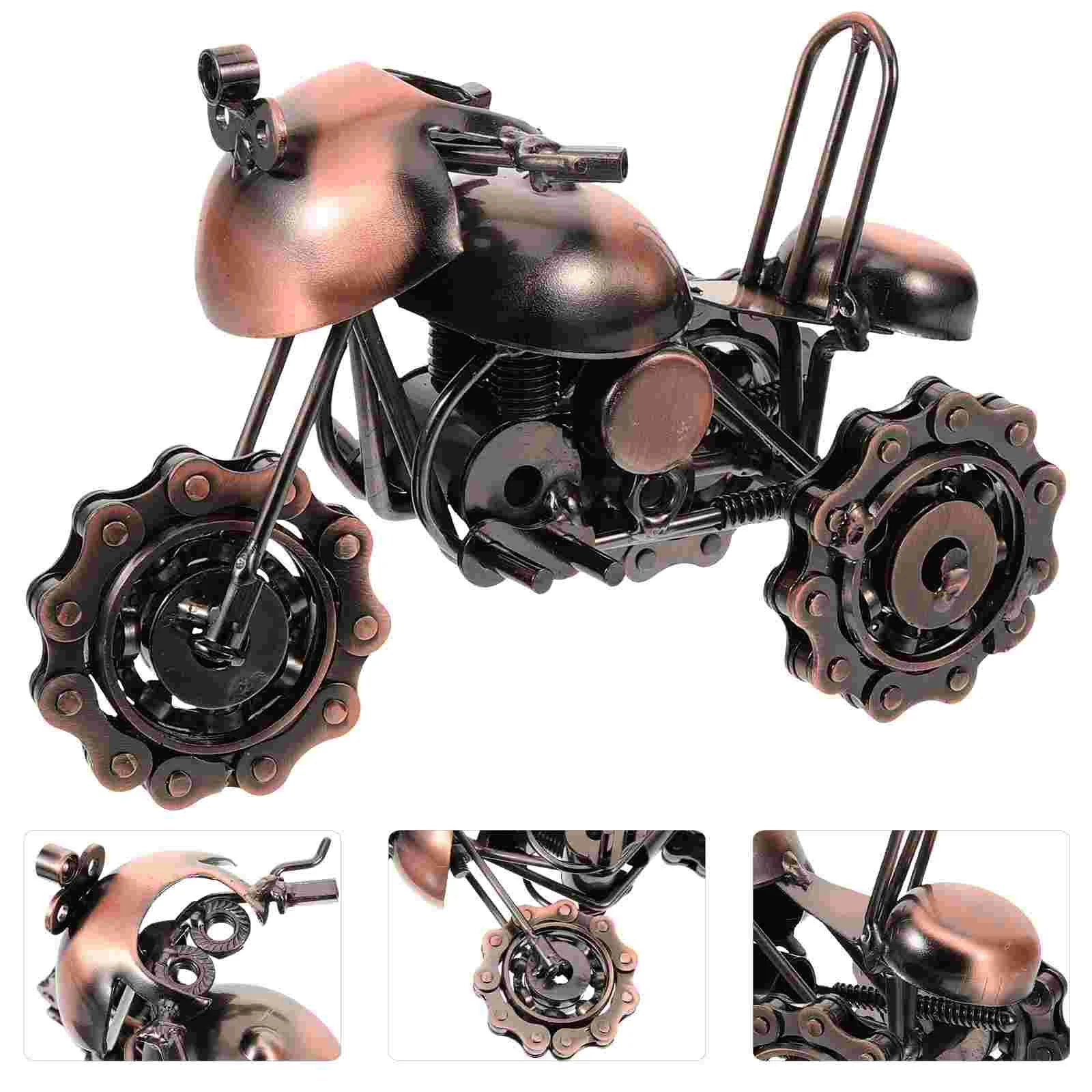

Motorcycle Model Iron Craft Decoration Mini Motorcycles Accessories Small Retro Statue Bike