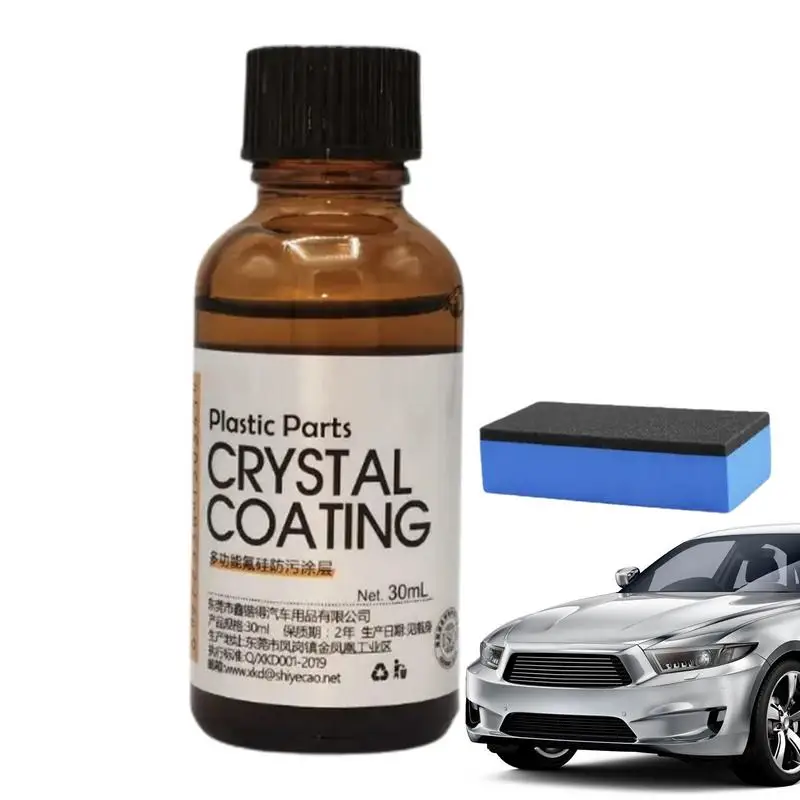 

30mlCar Trim Restorer Multipurpose Auto Crystal Plating Renovation Liquid Long Lasting Trim Shine Cleaning Agent Car Maintenance