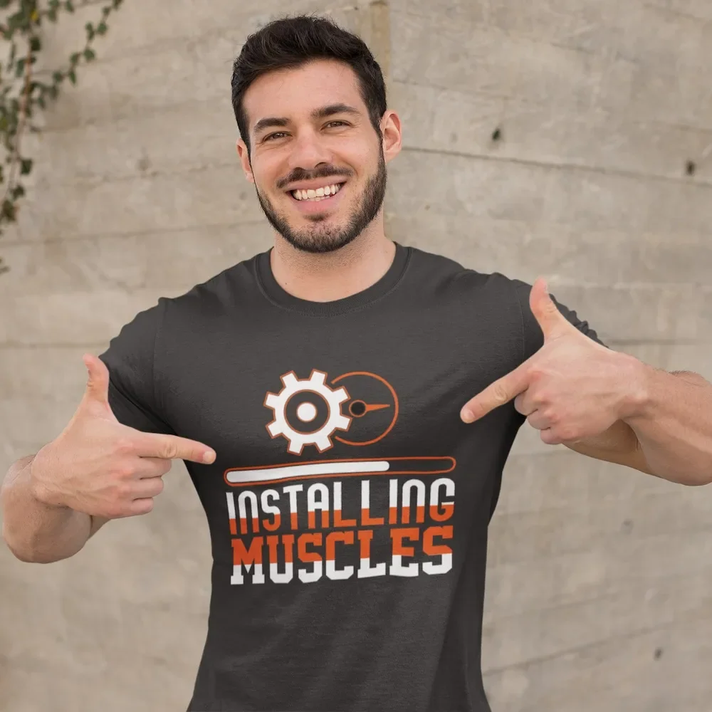 Installing Muscles Workout T Shirt Hardcore Design Gym Lovers Ideas