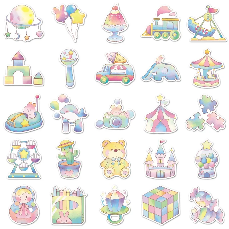 50枚入り 漫画風 個性的 子供っぽい クリエイティブ グラフィティ デコレーション ステッカー