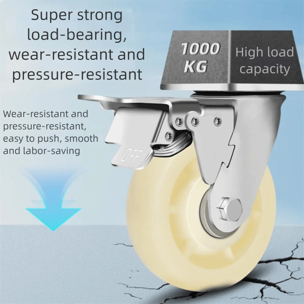 

Super Mute Heavy Duty Casters High Load Bearing Wear-resistant Universal Castor Rust-Proof Waterproof Nylon Furniture Wheel