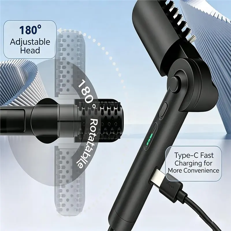 ABDJ-Cordless Rechargeable Motorized Grill Brush For Barbecue Grates, BBQ Scrubber With Two Roller Head Brushes
