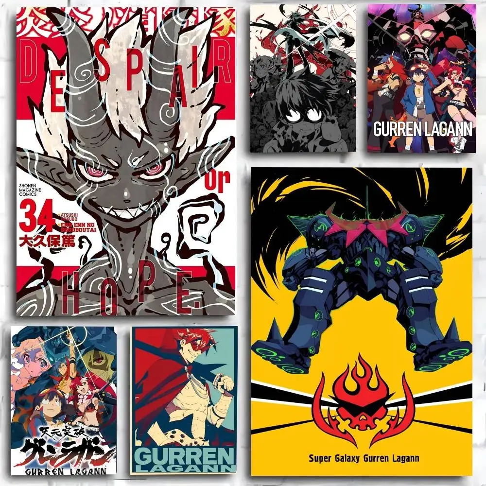 Anime Gurren Comics Lagann Poster Kunstdruck im Anime-Stil, Heimdekoration, ideales Geschenk, perfekte Raumdekoration