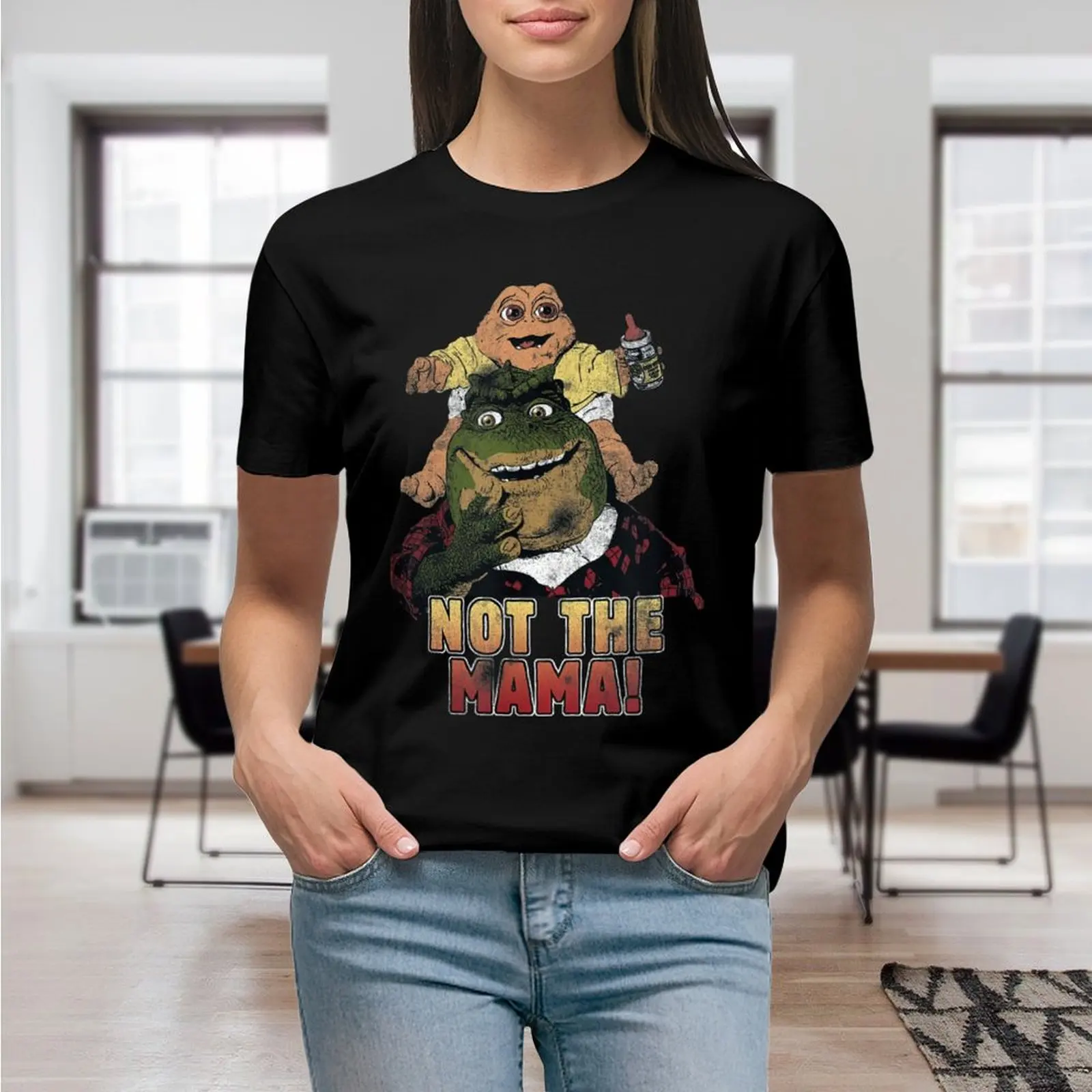 Not The Mama Baby Sinclair Lovers Shirt Gift Vintage 90s Dinosaurs Lovers Movie Humorous Black Female Tee T-Shirt Size S-4XL