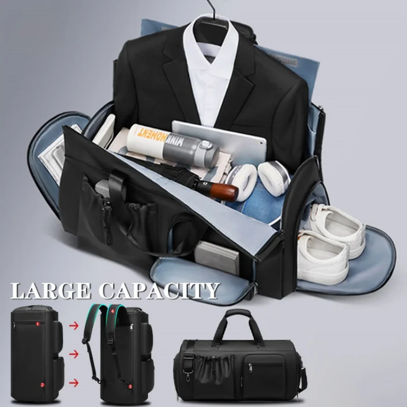 Travel Bag Large Capacity Luggage Formal Suit Folding Storage Bag Dry Wet Separation with Independent Shoe Compartment