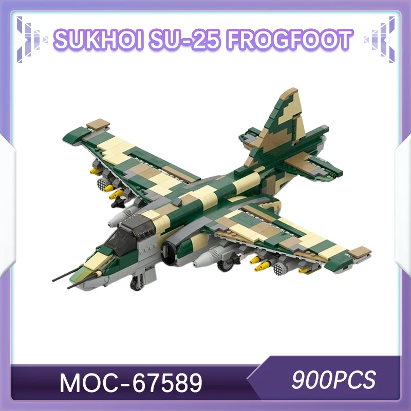 900PCS Militaire Oorlog Sukhoi Su-25 Frogfoot Bouwsteen Model Technische Volwassenen Stress-Relief Baksteen Set Creatieve Geschenken MOC-67589