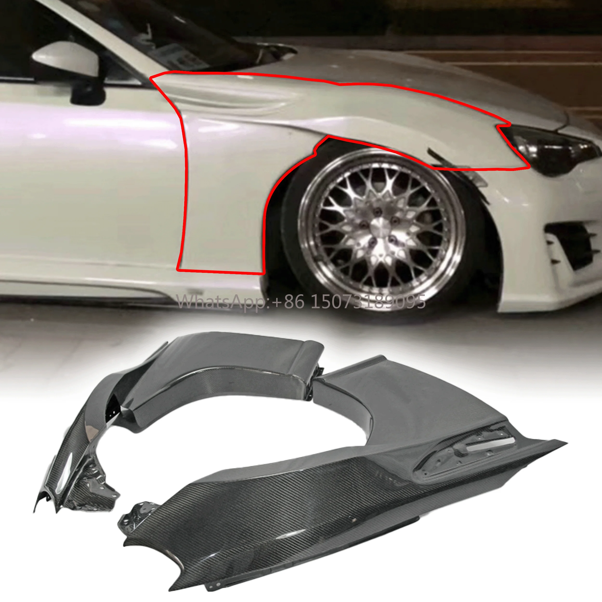 لسوبارو 2012-18 BRZ VF STYLE ألياف الكربون الجبهة أوسع درابزين + 20 مللي متر