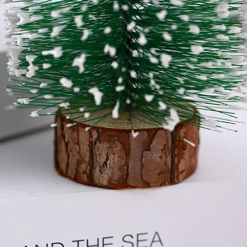 1Pc 10cm-30cm Mini Pine Christmas Tree Artificial Tabletop Decorations Festival Plastic Miniature Tree 2023 New Year Decor Xmas