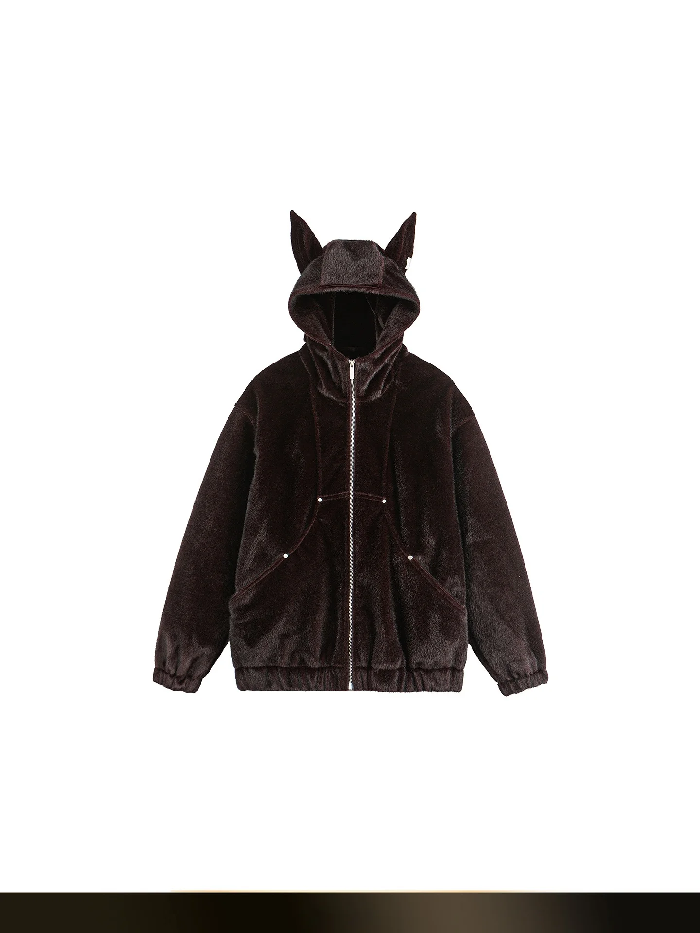 

Nted American Retro Red Hair Stand Collar Hoodie Jaet Autumn Deconstructed Mountain Eagle Couple Outerwear