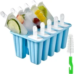 Moldes De Silicone De Picolé, BPA Livre, Molde de Liberação Fácil Ice Pop, 10 Varas, 10 Pcs