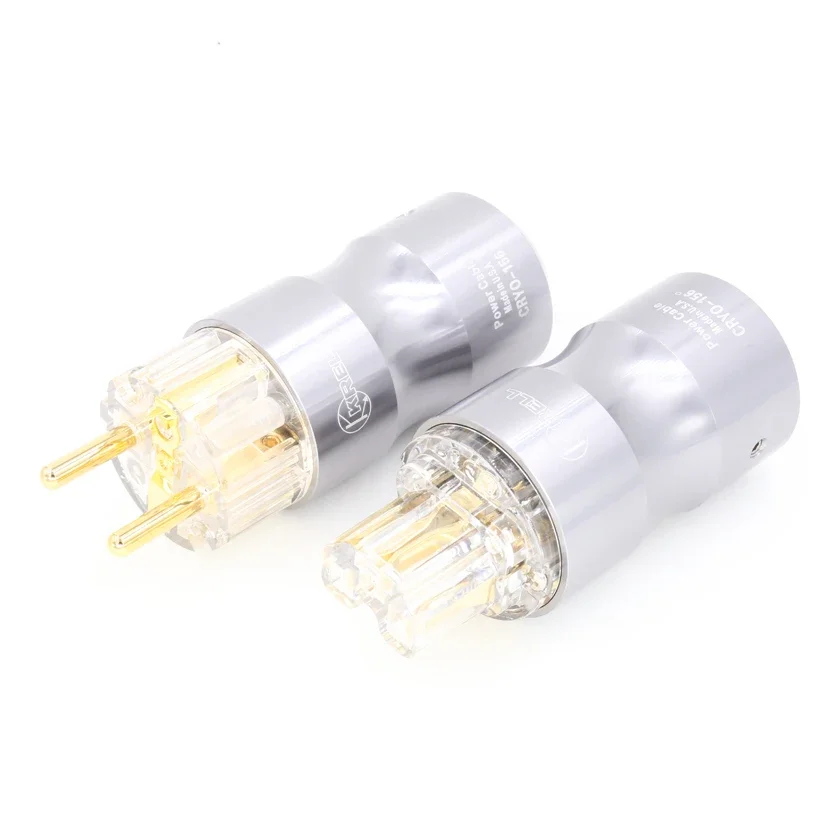 HiFi Audiophile EU Schuko Power Plug 24K Gold Plated Audio AC Mains Connector for DIY Hifi Power Cable Power Supply Socket