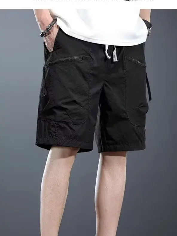 

Летние мужские рабочие брюки из ледяного шелка, свободные, тонкие, прямые, средней посадки, для активного отдыха