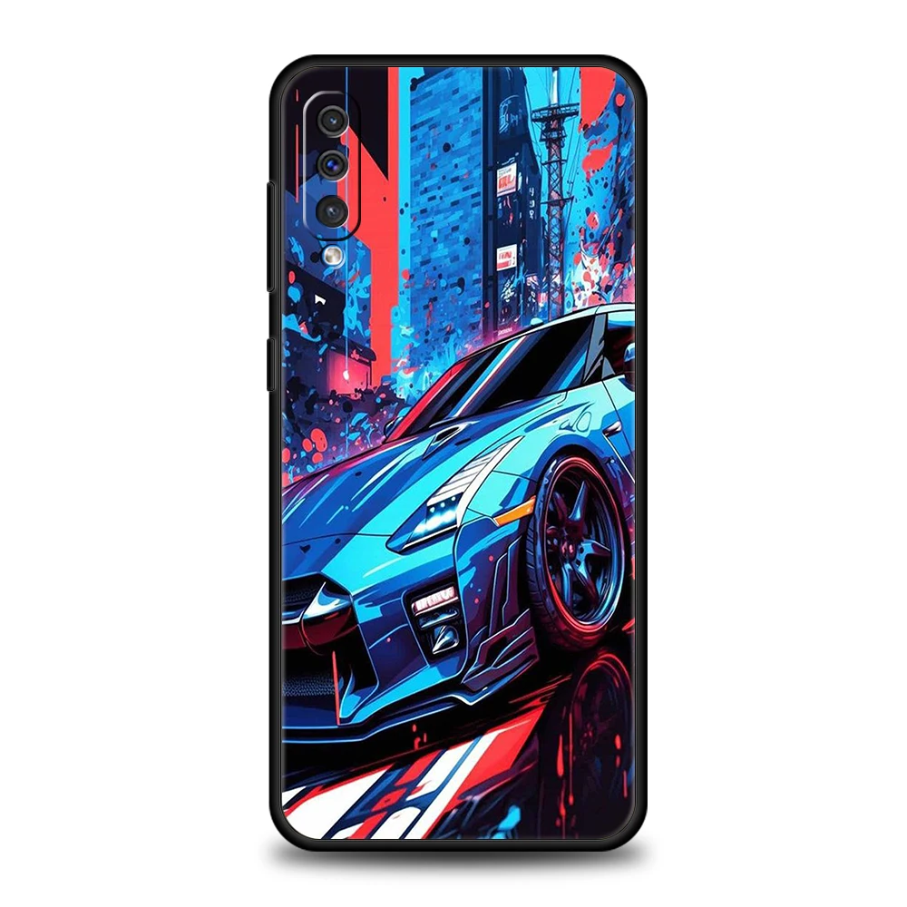 JDM Drift Sports Car Phone Case for Samsung Galaxy A24 A13 A53 A73 A33 A22 A12 A02 A03 A05 A70 A50 A10 A20 Silicone Cover Shell