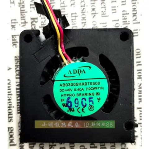 초박형 무소음 그래픽 카드 냉각 팬, ADDA AB03005HX070300 용 CPU 쿨러 팬, 5V, 0.40A, 3007, 3cm, 30x30x7mm, 신제품