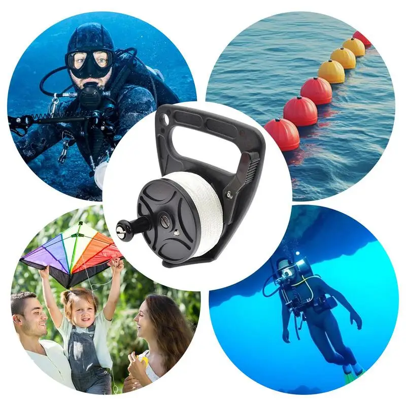 High Visibility Retractable Cord Diving Finger Spool Compact Scuba Dive Reel Kayak Reel for Safety Underwater Diving Snorkeling