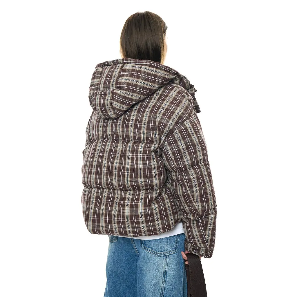 

Women's Retro Plaid Hooded Cotton-Padded Coat Korean Style Fashionable Winter Warm Loose Slimming Top