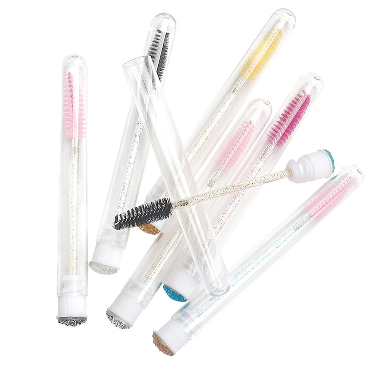 25/50Pcs Wimpern Pinsel Rohre Kristall Lash Mascara Wands Augenbraue Kamm Spoolies Container Wimpern Pinsel Applikatoren Make-Up-Tools – Detail 6