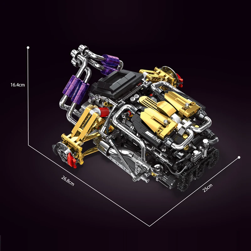 1602 Uds V12 bloques de construcción de motor modelo simulación motorizar partículas pequeñas ladrillos juguetes educativos adultos niños regalos de navidad