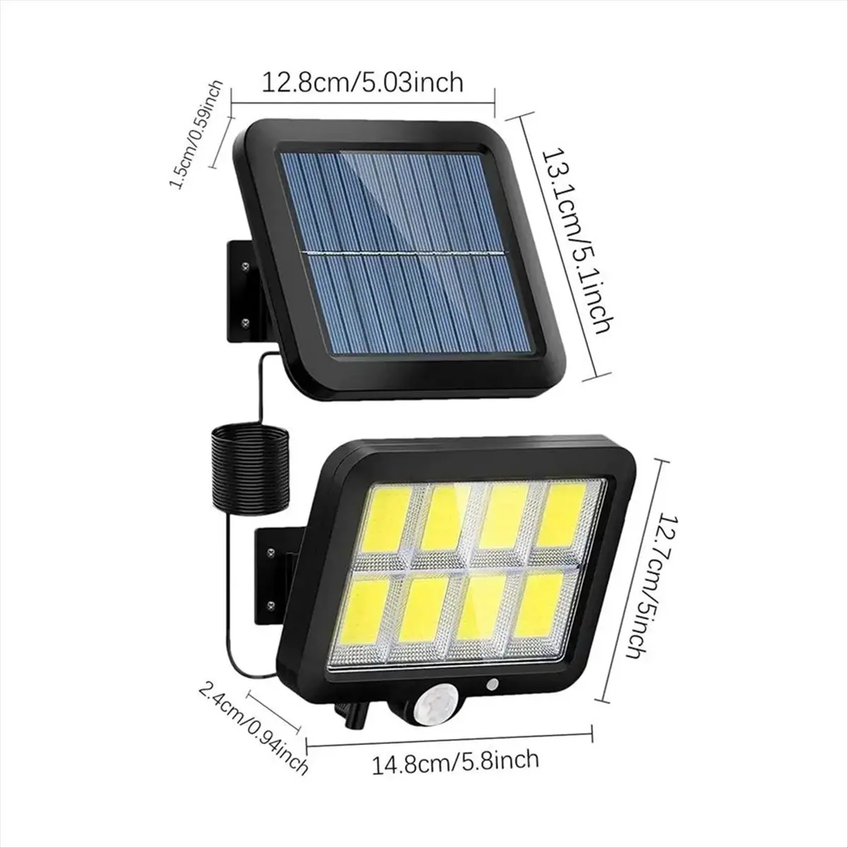 AA19 LED Solar Split Wall Lamp 3 Mode Waterproof Motion Sensor Lamps Garden Street Lighting Solar Lamp for Garden Security B