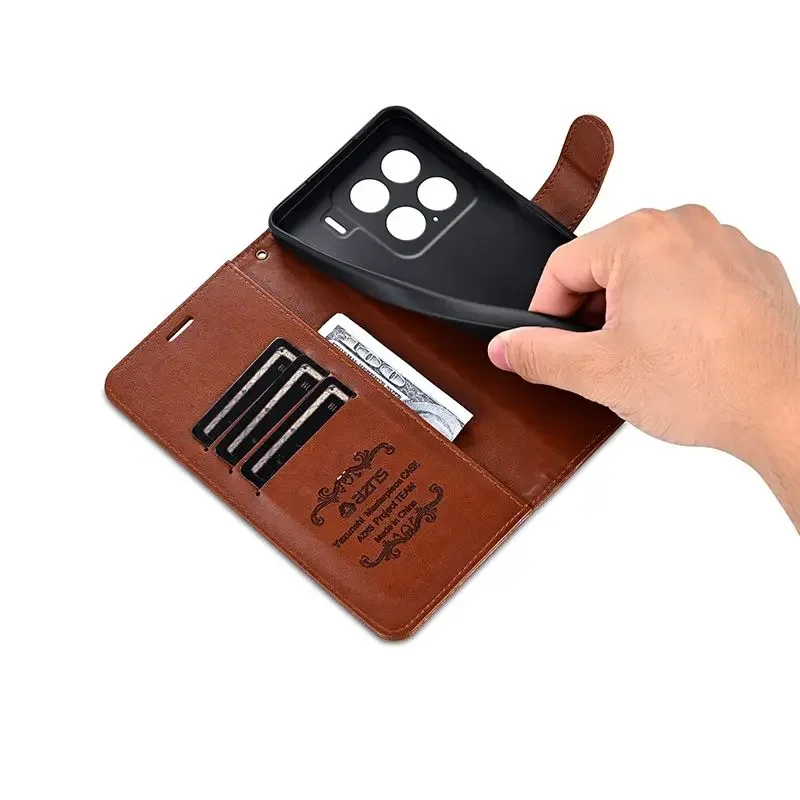 حافظة هاتف جلدية فاخرة لهاتف Xiaomi 17 Pro Max 17Pro 15T 14T 13T Pro 15 14 13 Ultra غطاء بطاقة المحفظة المغناطيسية