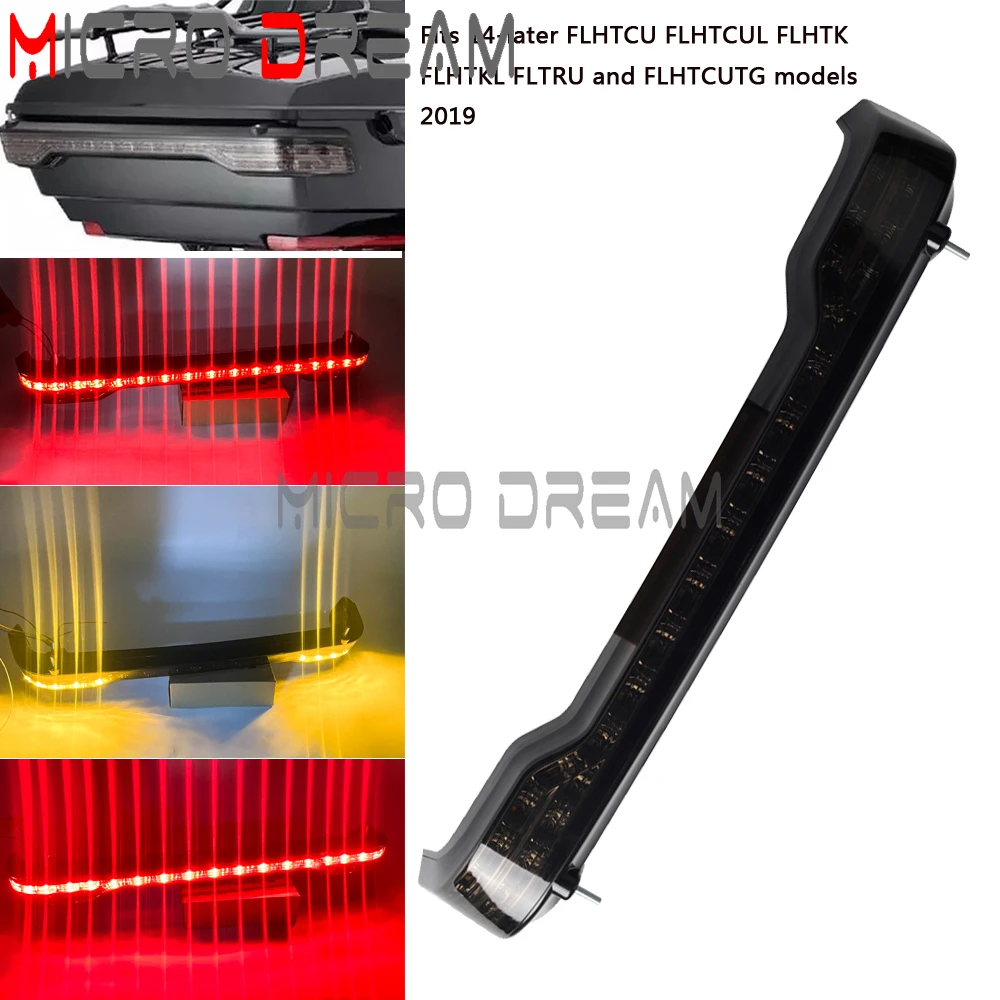 Motorcycle Rear Tour-Pak King Tour Trunk Pack LED Brake/Turn/Tail Light For Harley Touring Electra Road Glide Limited 2014-up