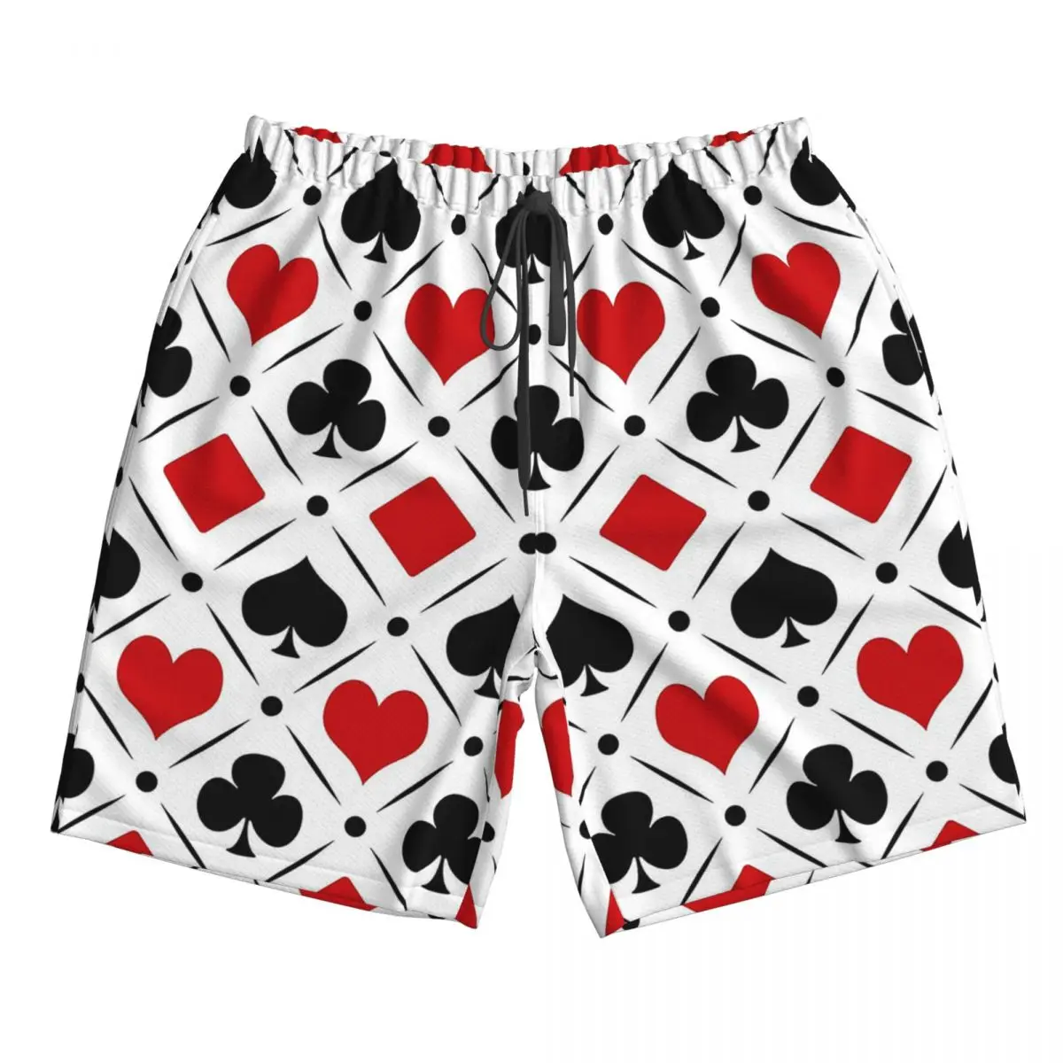 

Playing Card Suits Symbols Poker Trunks Beach Board Shorts Casual Quick Dry Swim Summer Men Pants