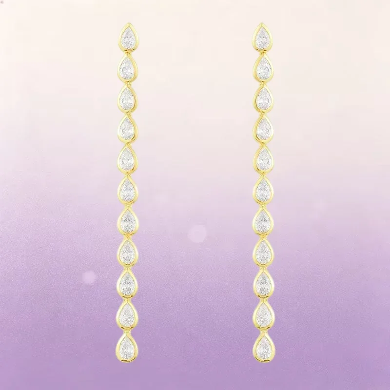 ZPFF S925 Sterling Silver Water Droplet Shape Ring Earrings Bracelet Necklace Women's Summer Party Luxury Couple Classic Jewelr - view 6